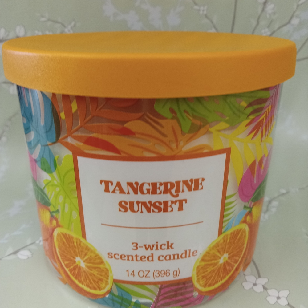 Tangerine Sunset 3-Wick Scented Candle - Orange